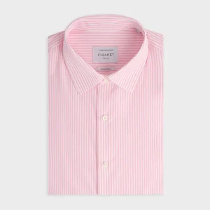 Chemise semi-ajustée rayée rose