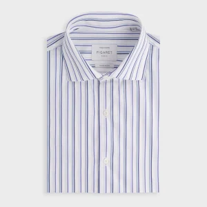Chemise ajustée rayée bleue