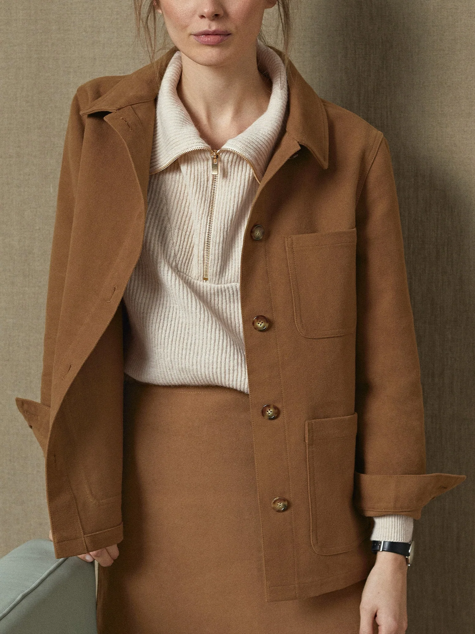 Veste de travail Audrey Camel – Image 2