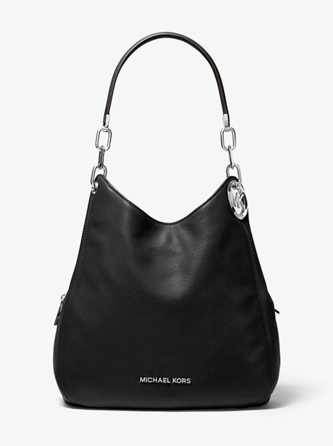 MICHAEL KORS Grand sac porté épaule Lillie en cuir grainé Vanille/Noisette – Image 6