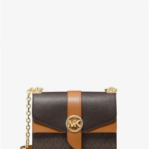 MICHAEL KORS Petit sac à bandoulière Greenwich en cuir saffiano à couleurs contrastées avec logo
