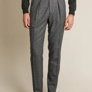 Pantalon patte de serrage laine gris