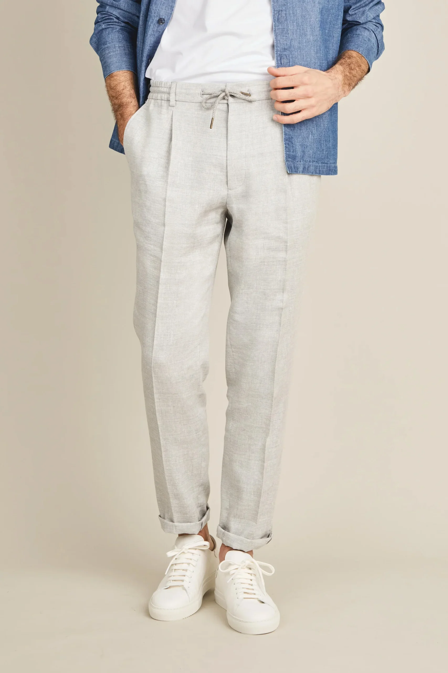 Pantalon jogpant chevron gris clair