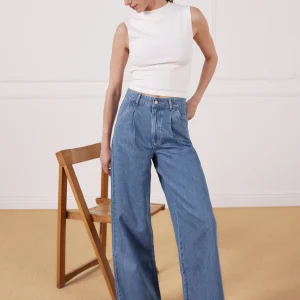 Pantalon à pinces middle blue