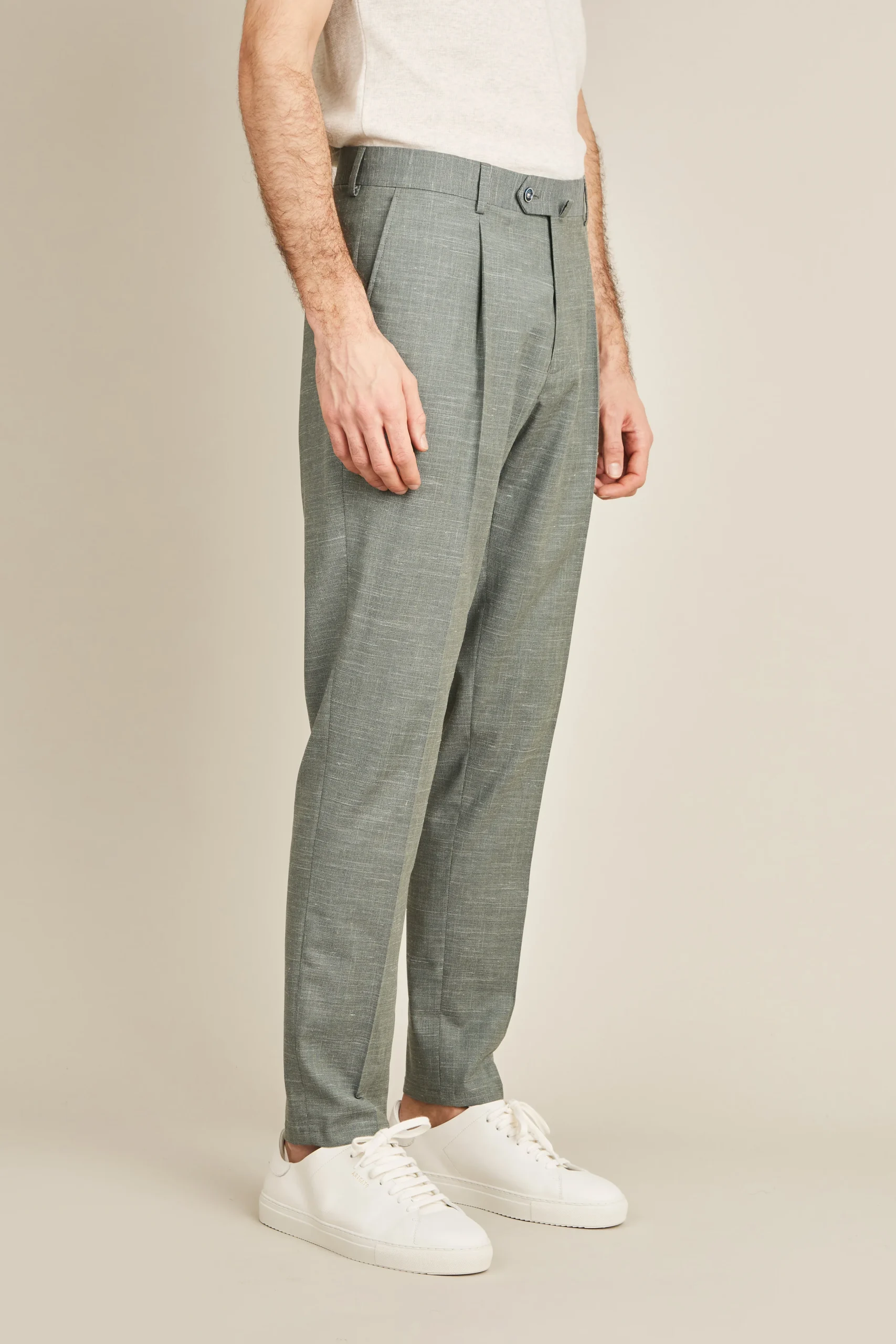 Pantalon à pinces léger vert – Image 5