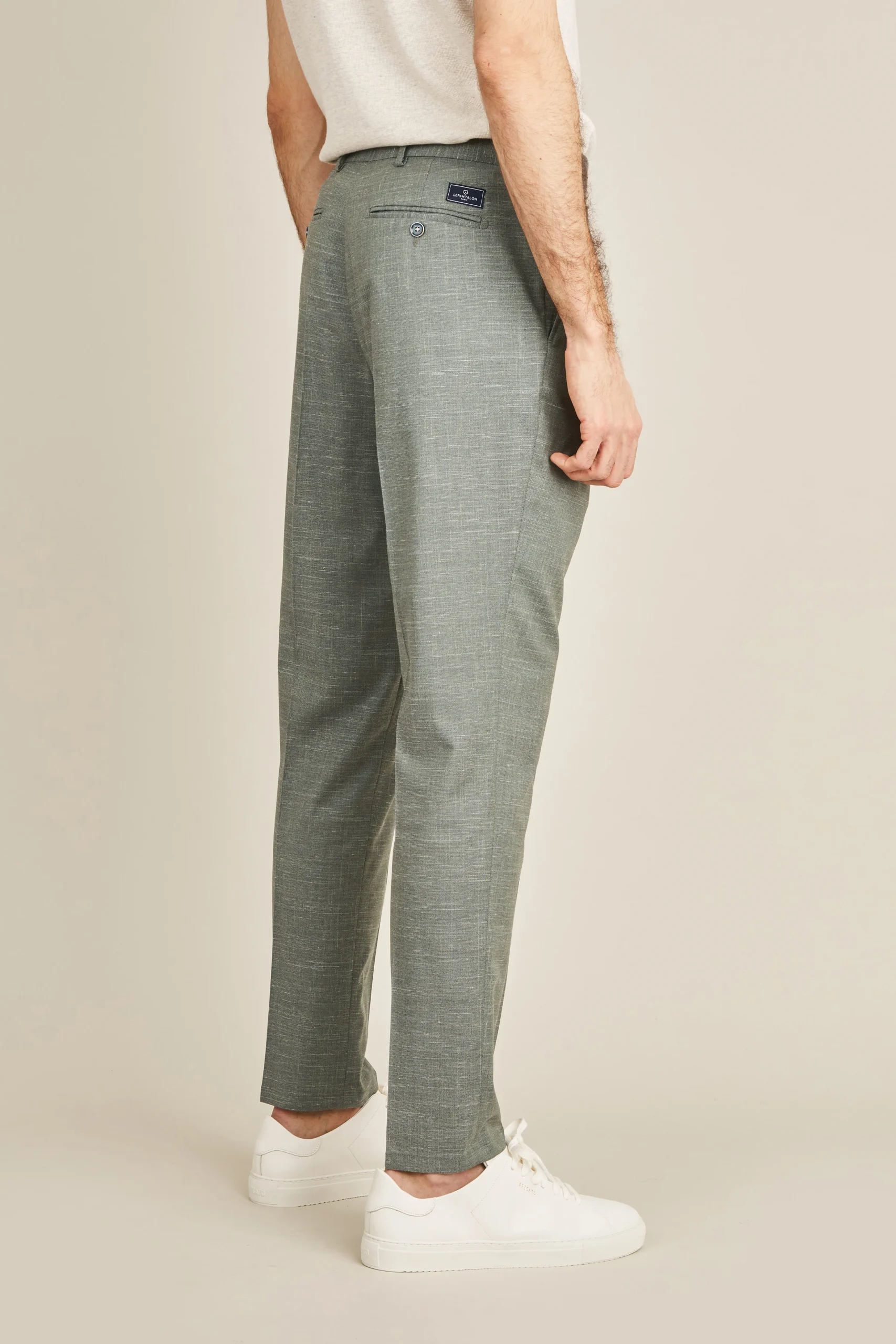 Pantalon à pinces léger vert – Image 6