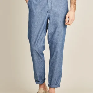 Pantalon jogpant chambray bleu