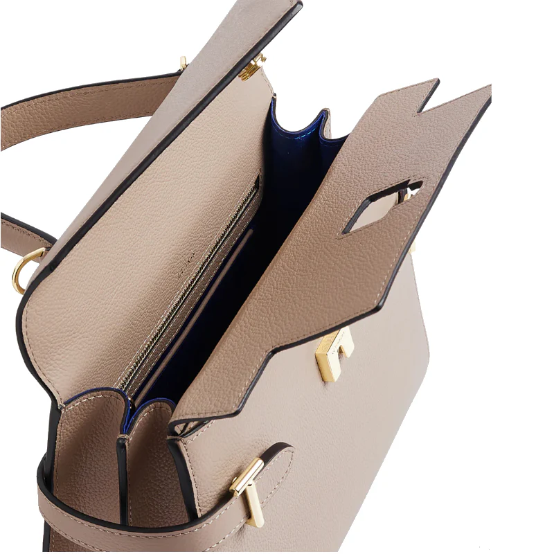 LE TANNEUR Sac à main double rabat moyen modèle Emilie en cuir grainé – Image 8